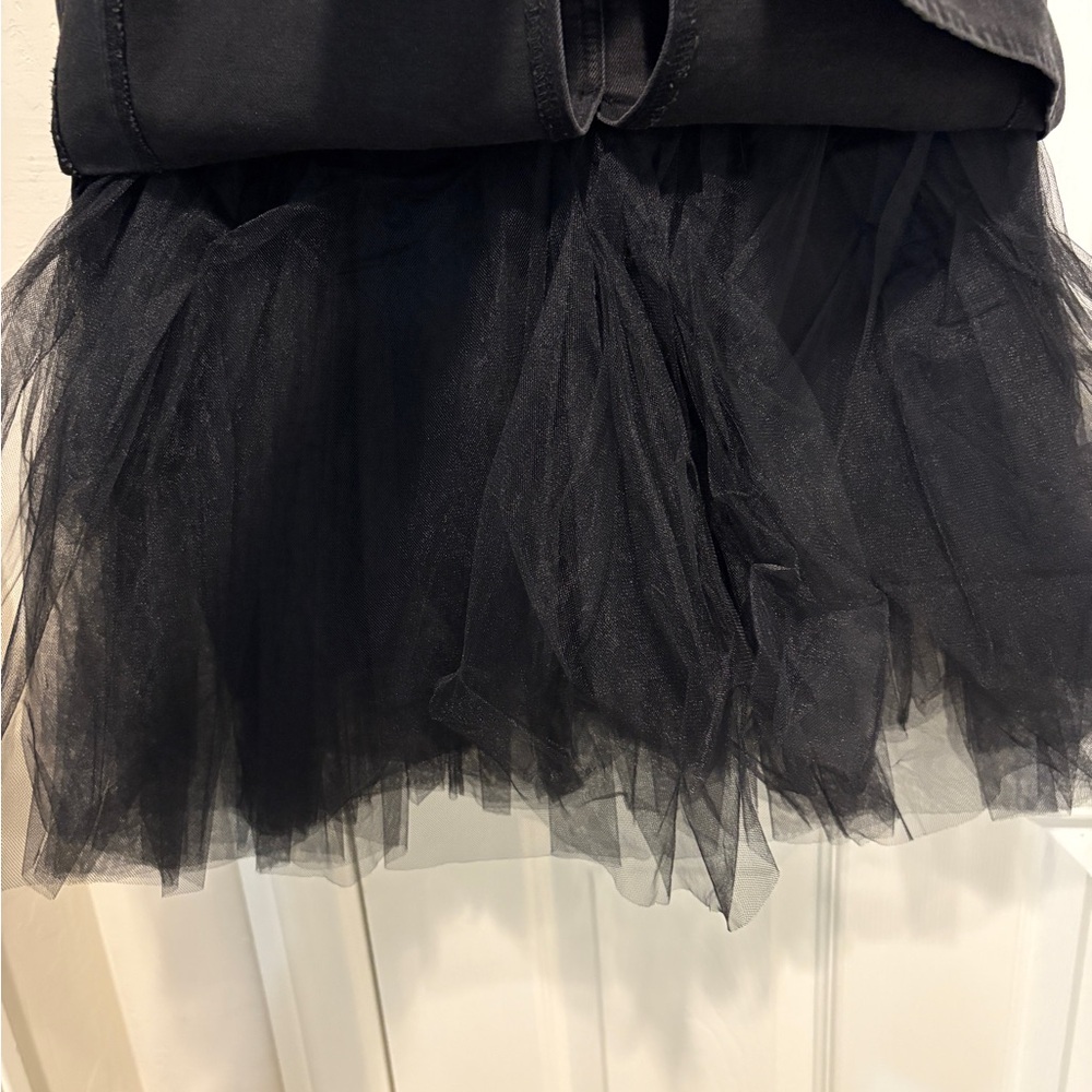 Black Tulle Hem Pencil Skirt - Women - Picture 6 of 7